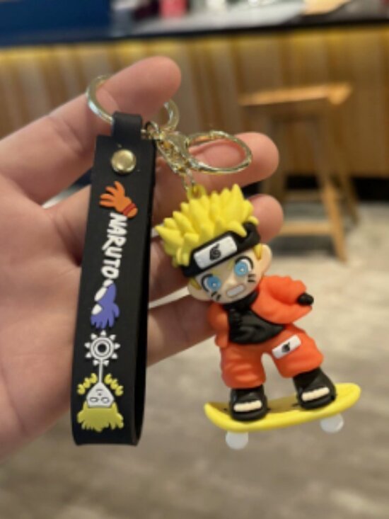 Accessories - Anime Ninja Character Orange Outfit Skateboard Keychain Pendant Accessory